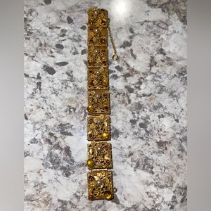 1960s Designer Gilded Box Bracelet. *JUST MISSING ONE LINK THAT LOCK*!